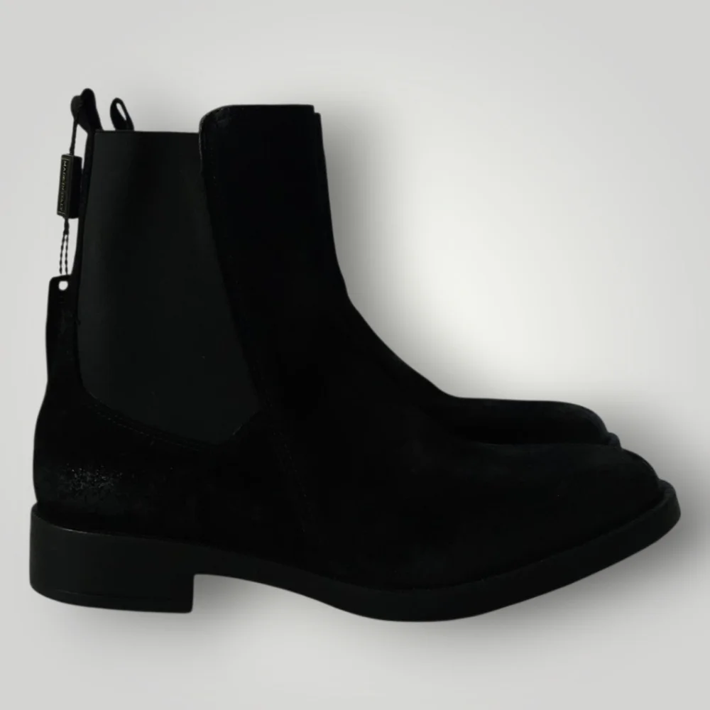 Emanuele Crasto Made in Italy Black Leather Chelsea Boots EU 40 / US 9 Suede New